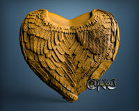 Wings Heart, 3D STL Model 10339