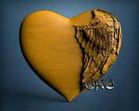 Wings Heart empty, 3D STL Model 10338