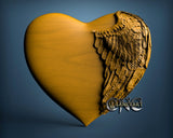 Wings Heart empty, 3D STL Model 10338