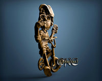 Boy on Bicycle, 3D STL Model 10277