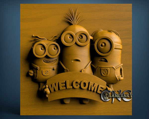 Minions Welcome, 3D STL Model 10361