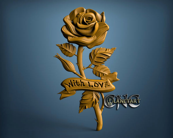 Rose with Love, 3D STL Model 2544