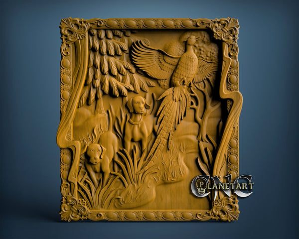 Hunting Dogs, 3D STL Model 1183