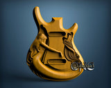 Guitar Body Mermaid, 3D STL Model 10286